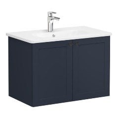 Vitra Root Classic 68720 Lavabo Dolabı, Kapaklı, 80 Cm, Mat Lacivert, Yuvarlak Lavabolu